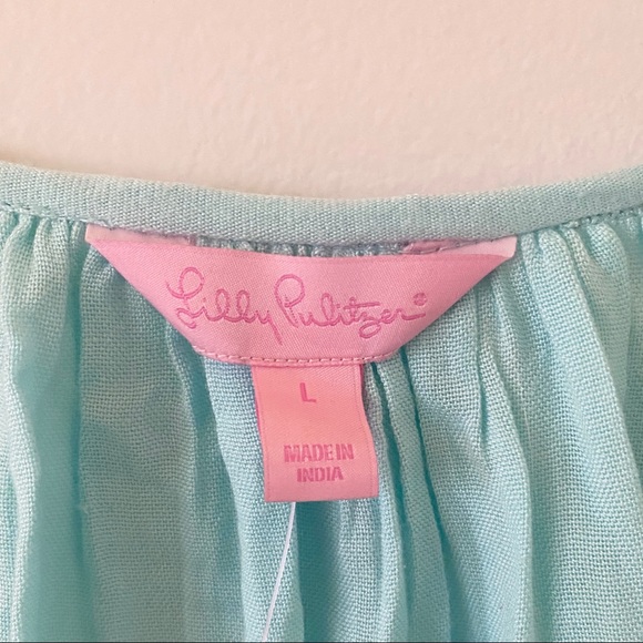 Lilly Pulitzer Briony Top Size Large Turquoise - Picture 6 of 8